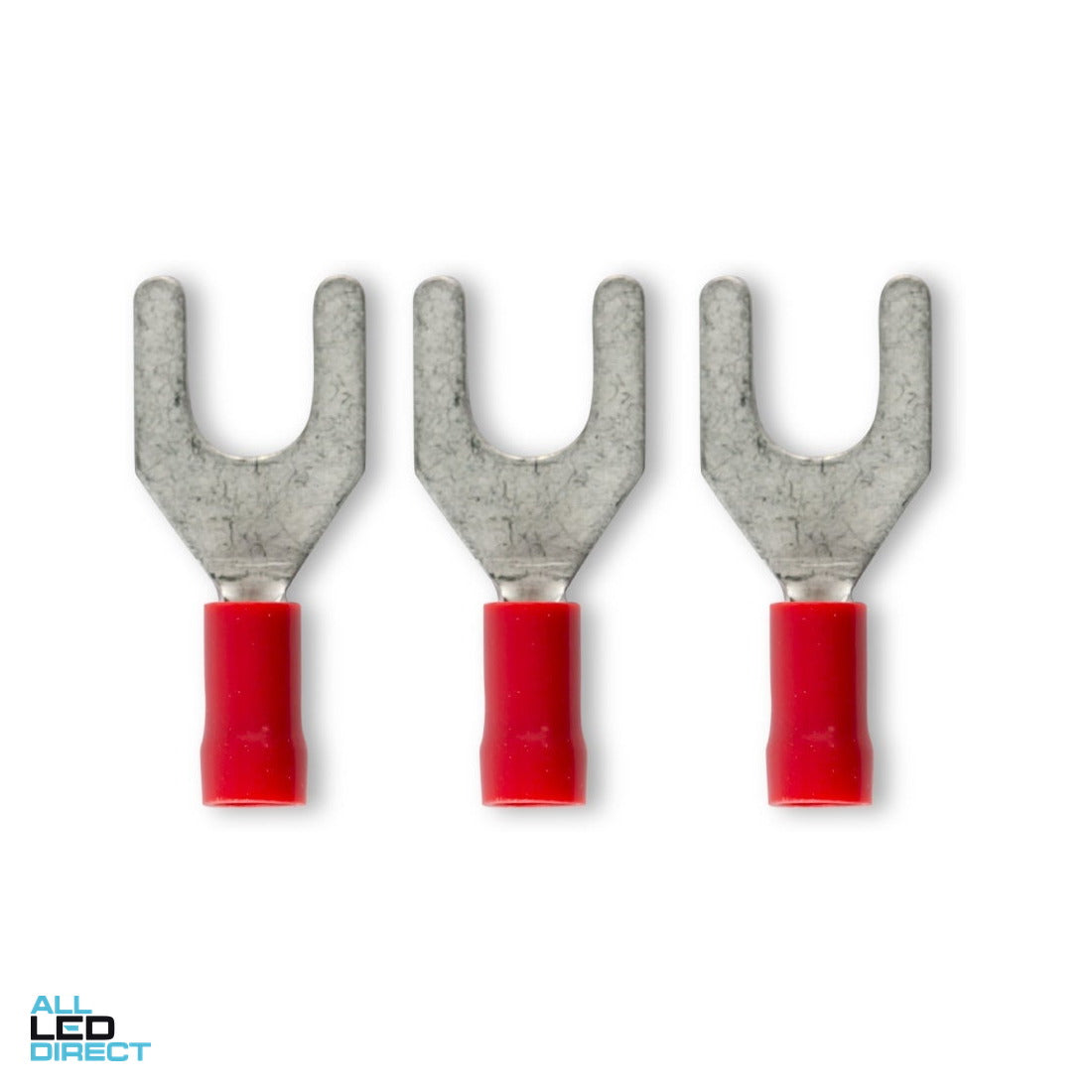 Wattmaster 6mm Fork Terminal Red Pack of 100 ALL LED Direct