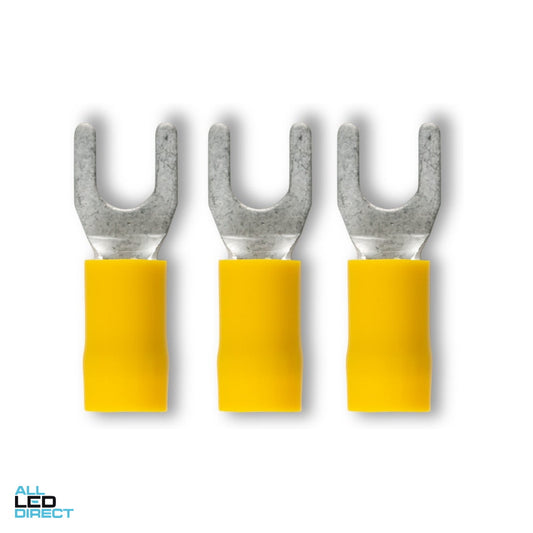 Wattmaster 4.0-6.0mm Fork Terminal Yellow Pack of 50 ALL LED Direct