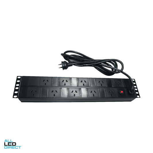 B&R 10 Amp Horizontal Power Rail With 10 x 10 Amp Outlets & Flex & Plug