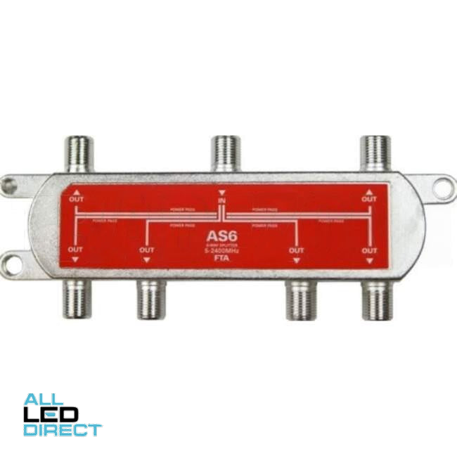 aDigitaLife 6 Way Tv Splitter 5-2400Mhz Power Pass A Class