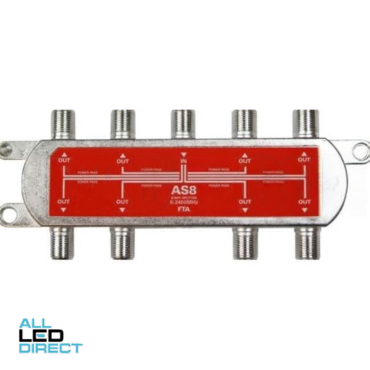 aDigitaLife 8 Way Tv Splitter 5-2400Mhz Power Pass A Class