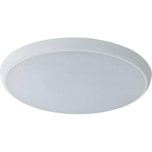 Atom 18 Watt 250mm LED Round Low Profile Dimmable IP54 Oyster Light TRI White