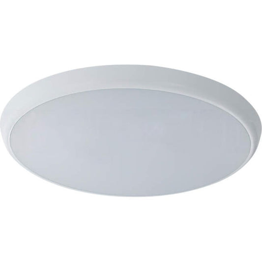 Atom 25 Watt 250mm LED Round Low Profile Dimmable IP54 Oyster Light TRI White