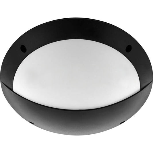 Atom 12 Watt LED Surface Mounted IP66 Oval Bunker Light Black TRI