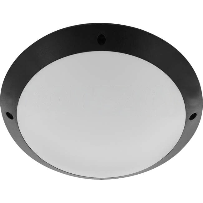 Atom 12 Watt LED Surface Mounted IP66 Round Bunker Light Black TRI