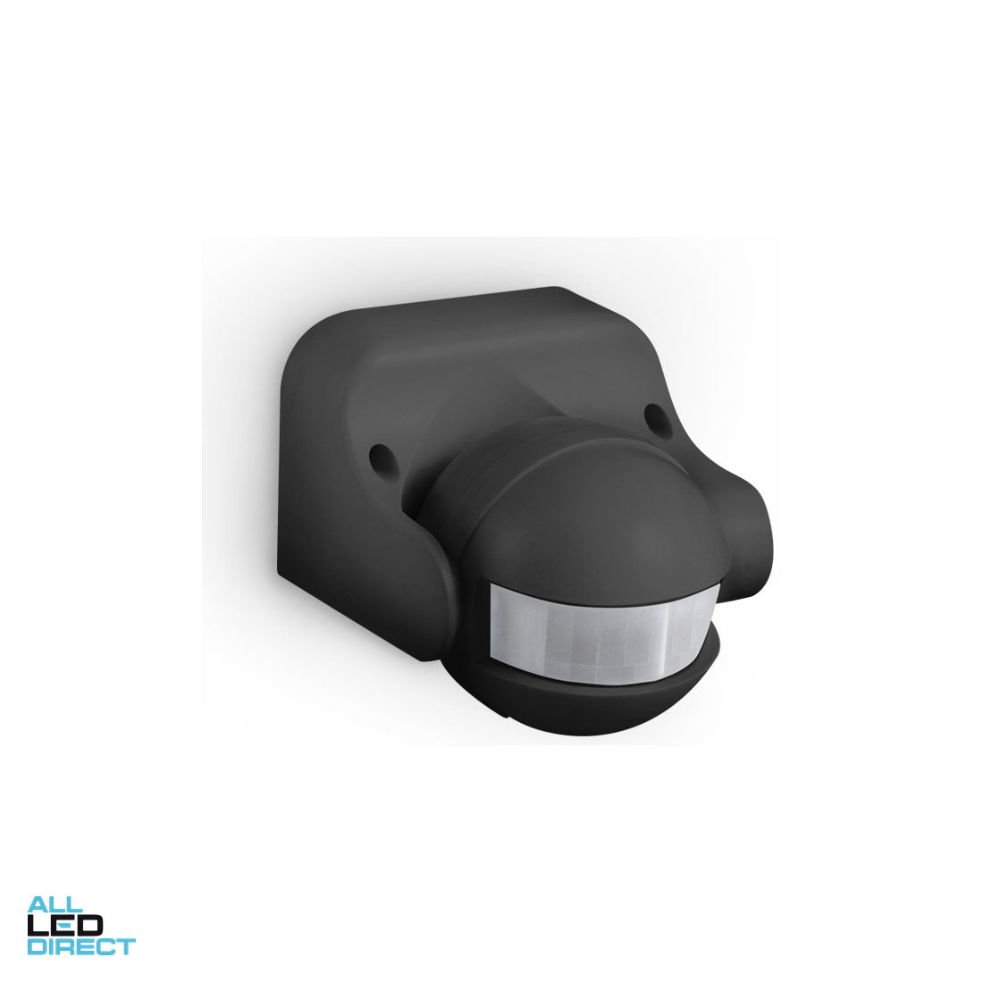 Atom 180 Degree Wall Mounted PIR Movement Sensor IP44 With 12 Metre Detection Range Black ALL LED Direct