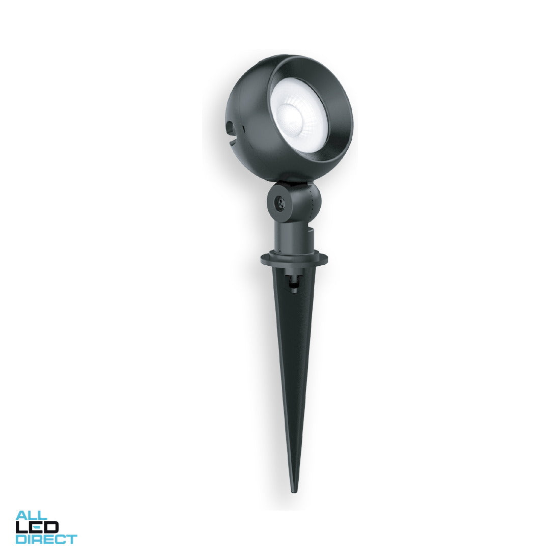 Atom 6 W Weatherproof IP65 LED Garden Spike Light Black 3000 K 490lms ALL LED Direct