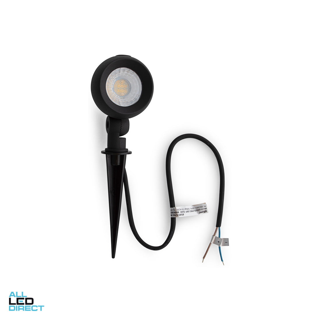 Atom 6 W Weatherproof IP65 LED Garden Spike Light Black 3000 K 490lms ALL LED Direct