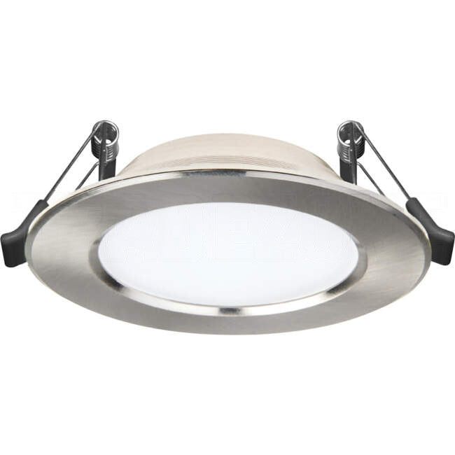 Atom 12 Watt 90mm Cut Out Dimmable LED Downlight 110 Degrees TRI Satin Chrome