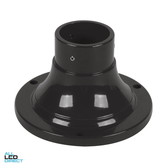 Domus Aluminium Bollard Base to Suit 60-76 Outer Diameter Post Black ALL LED Direct