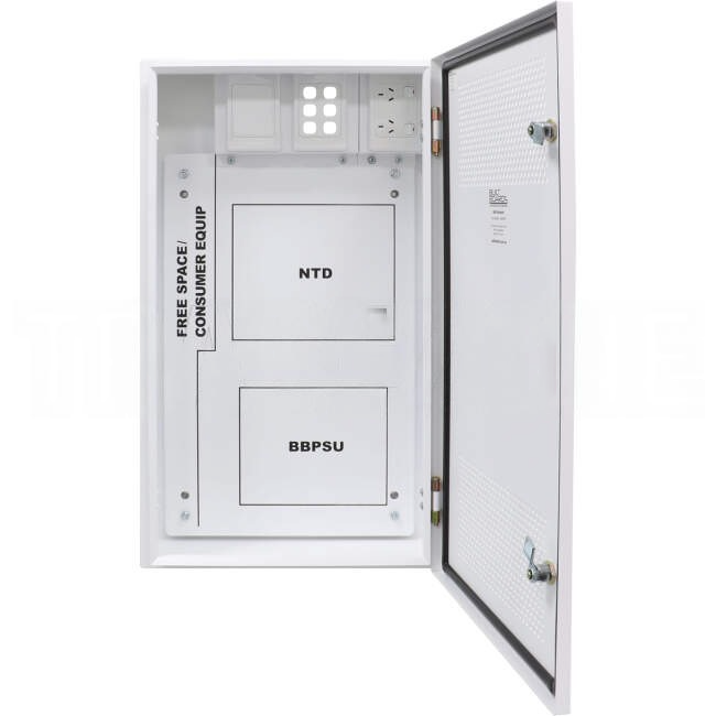 Built Boards 700mm x 400mm x 150mm NBN Compliant Enclosure With Vents White