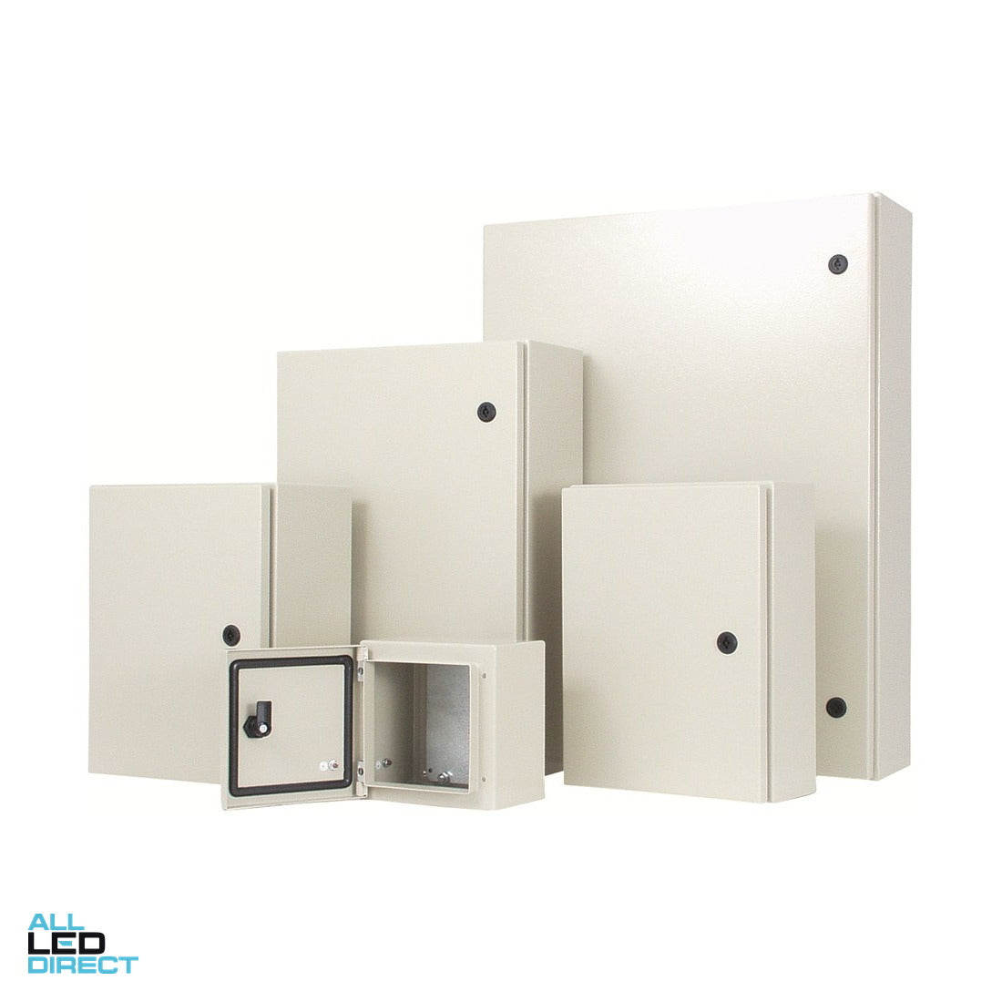 IPD 250mm W x 300mm H x 150mm D Surface Mount Mild Steel IP65 Enclosure Grey ALL LED Direct