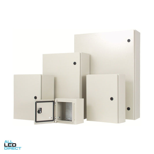 IPD 250mm W x 300mm H x 150mm D Surface Mount Mild Steel IP65 Enclosure Grey ALL LED Direct