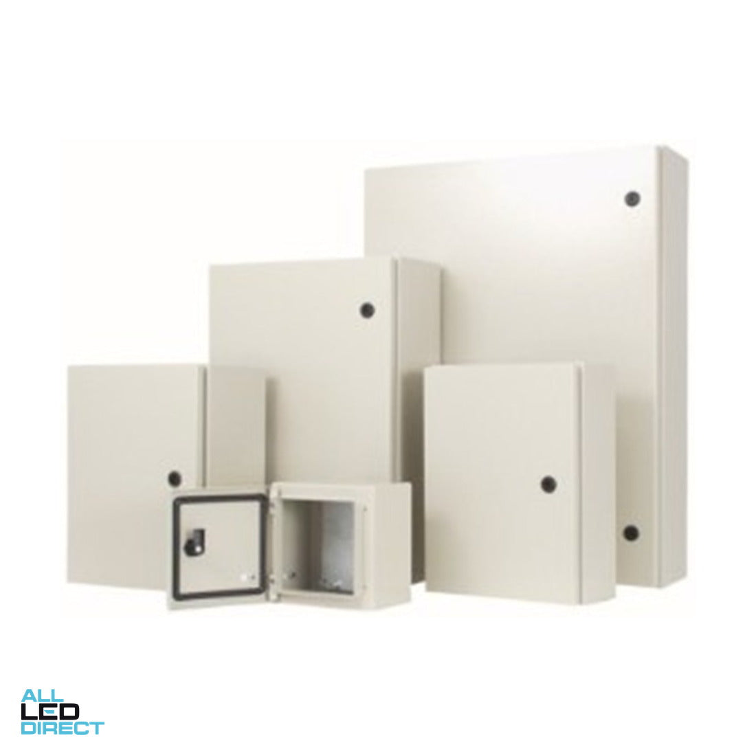 IPD 600mm W x 600mm H x 300mm D Surface Mount Mild Steel IP65 Enclosure Grey ALL LED Direct