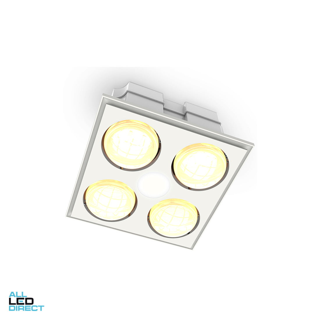 Atom 3 In 1 BULLER Bathroom Heater Lamp LED Downlight & Exhaust Fan 4 Heat & 1 Light TRI Colour White ALL LED Direct