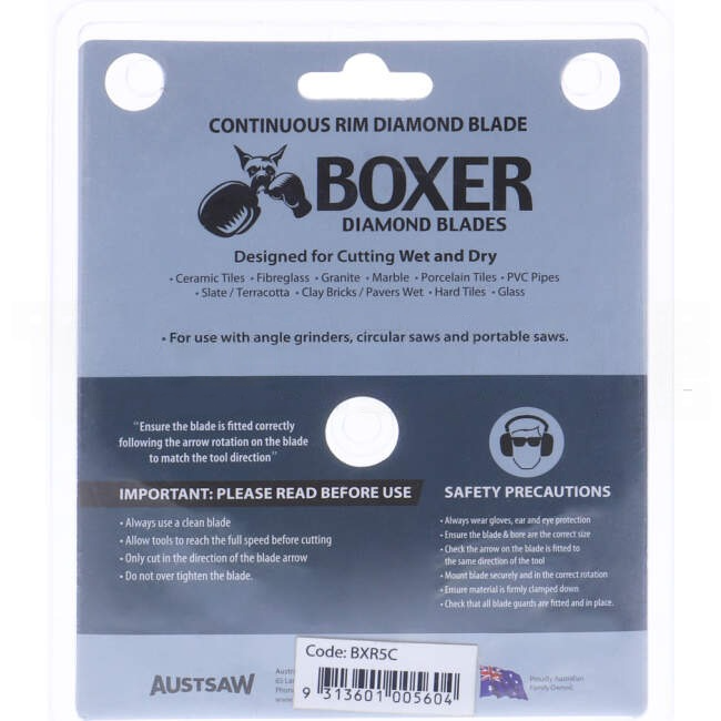 Austsaw 125mm (5 inch) Boxer Continuous Rim Diamond Blade