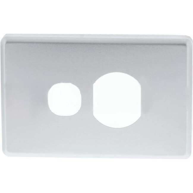 Clipsal CLASSIC C2000 Single Internal Powerpoint Cover Plate Brushed Aluminium