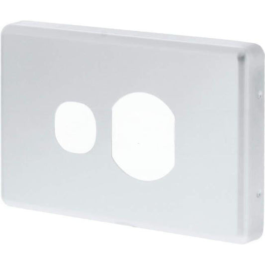 Clipsal CLASSIC C2000 Single Internal Powerpoint Cover Plate Brushed Aluminium