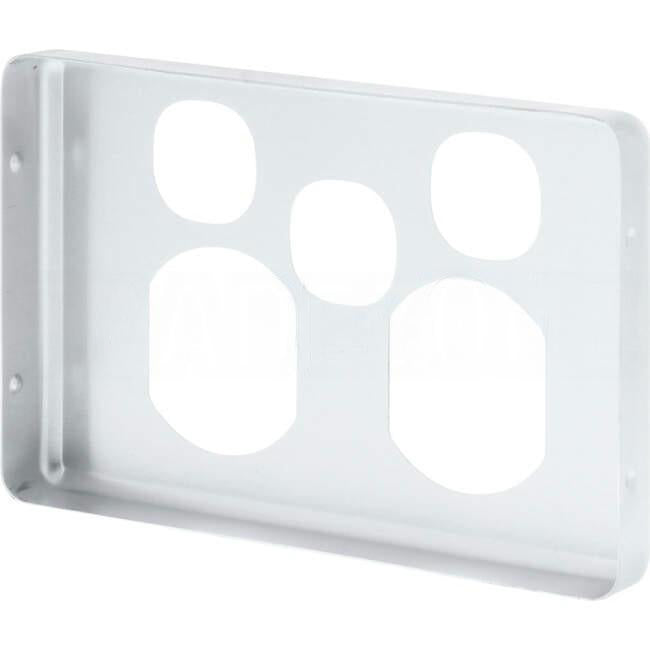 Clipsal CLASSIC C2000 Double Internal Powerpoint Cover Plate With Extra Switch Aperture Brushed Aluminium