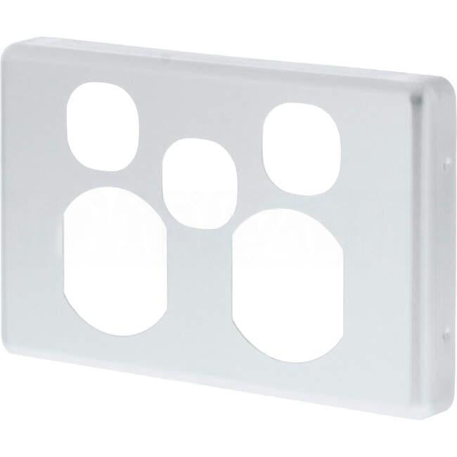 Clipsal CLASSIC C2000 Double Internal Powerpoint Cover Plate With Extra Switch Aperture Brushed Aluminium