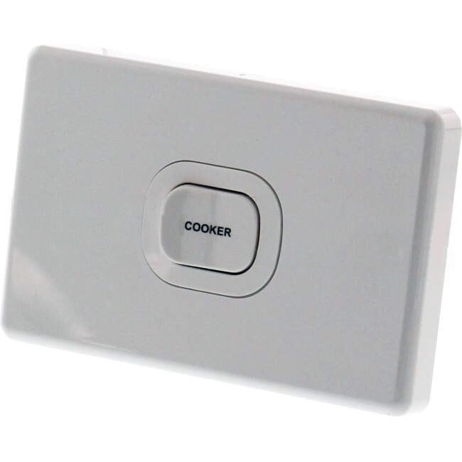 Clipsal 32 Amp 2000 SERIES Double Pole Horizontal Switch Mech Engraved With COOKER White