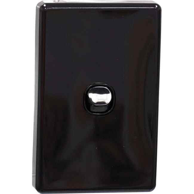 Clipsal 10 Amp CLASSIC C2000 1 Gang Vertical Internal Rocker Switch Black - Default Title (C2031VABK)