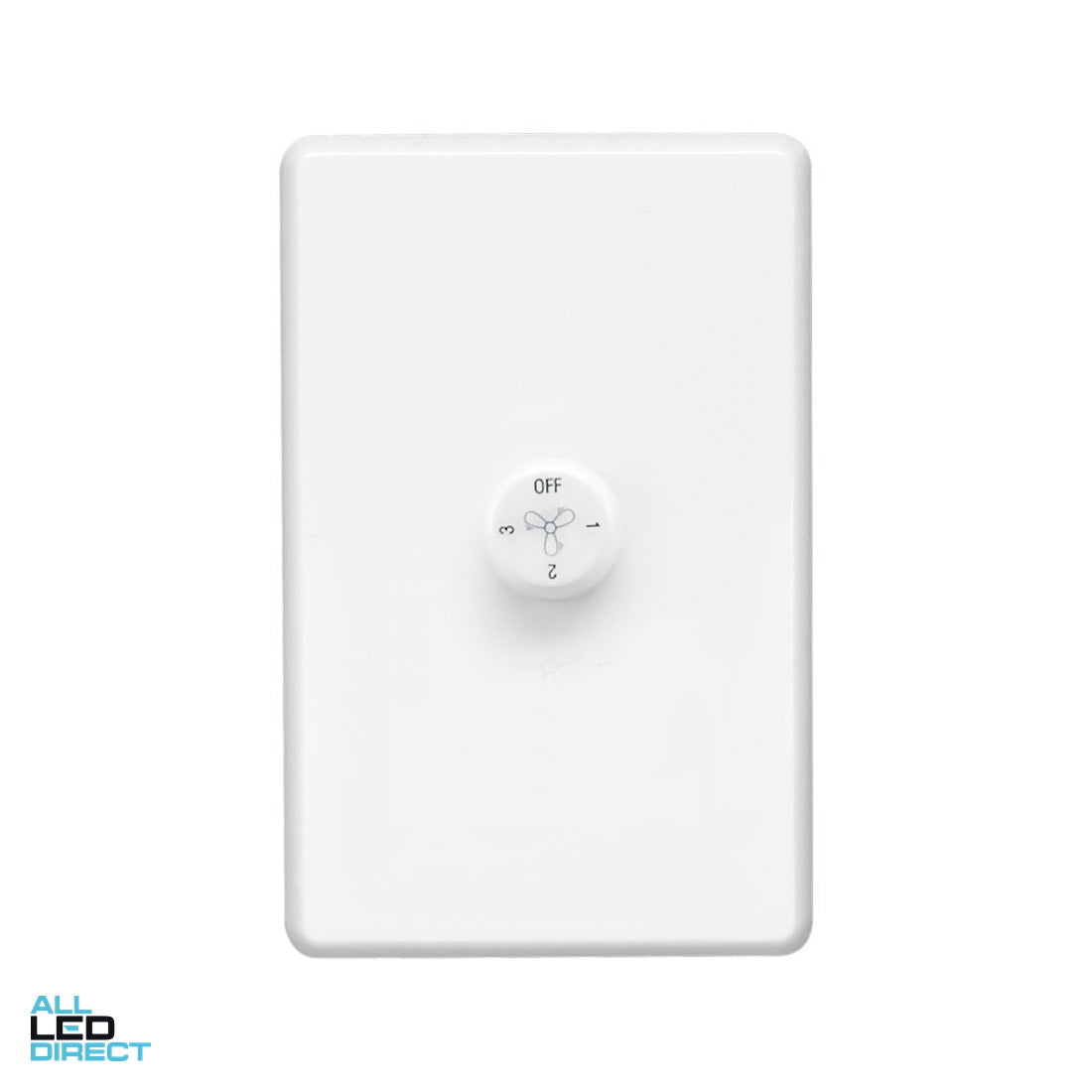Clipsal 30 SERIES 3 Speed Rotary Fan Controller White ALL LED Direct