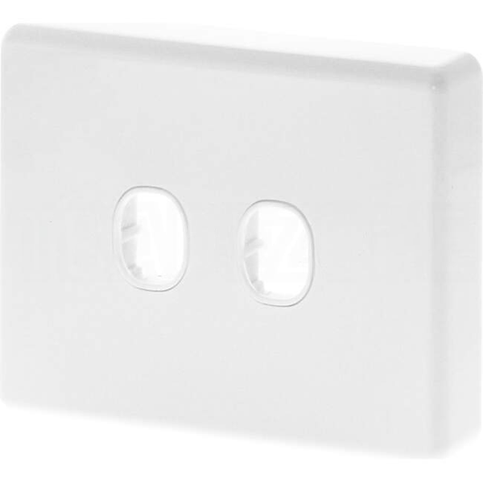 Clipsal 2 Gang CLASSIC C2000 Grid Plate & Surround Standard Cover White