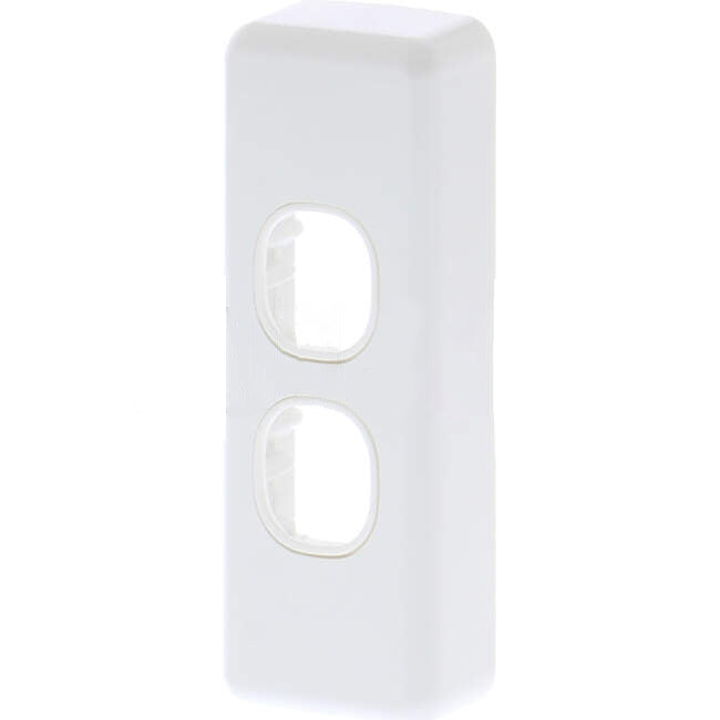 Clipsal CLASSIC C2000 2 Gang Architrave Switch Grid Plate Surround Standard Pattern White