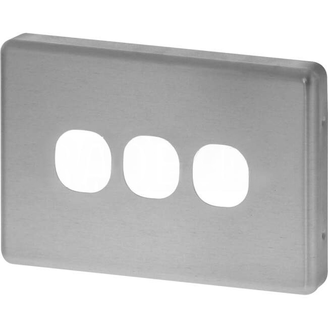 Clipsal CLASSIC C2000 3 Gang Switch Cover Plate Brushed Aluminium