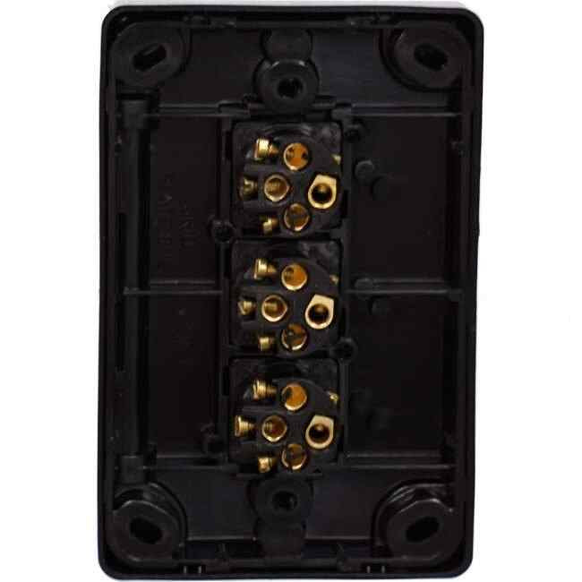 Clipsal 10 Amp CLASSIC C2000 3 Gang Vertical Internal Rocker Switch Black - Default Title (C2033VABK)