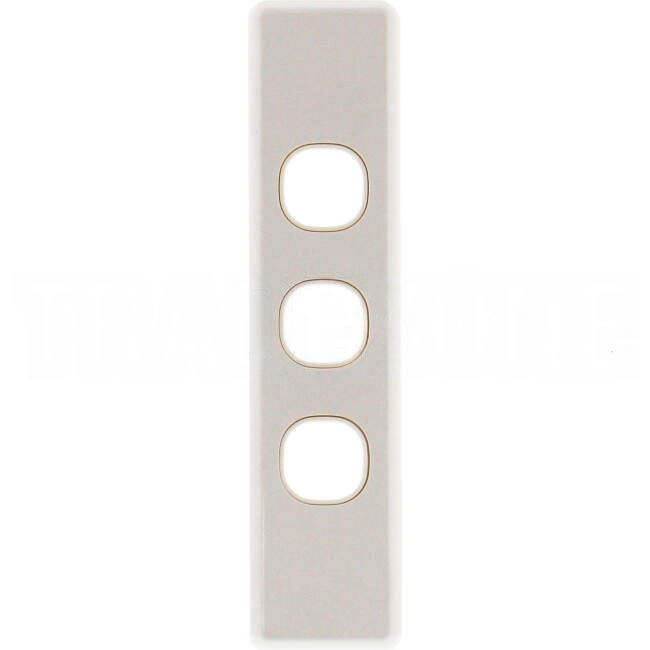 Clipsal 3 Gang C2000 Series Vertical Architrave Flush Grid Plate Surround White