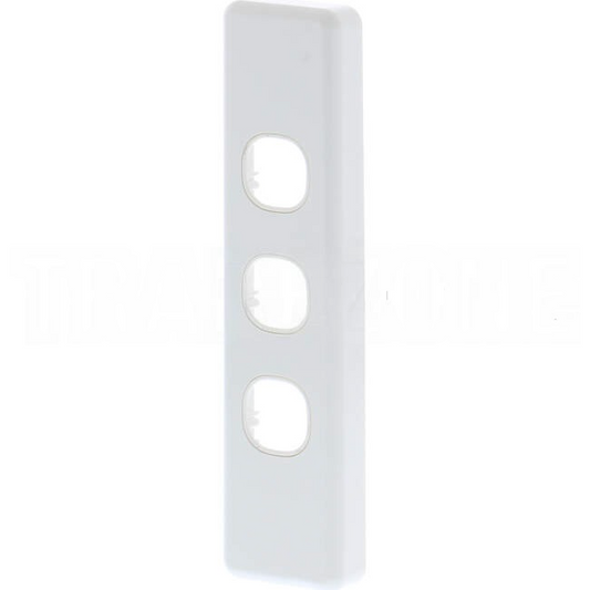 Clipsal 3 Gang C2000 Series Vertical Architrave Flush Grid Plate Surround White