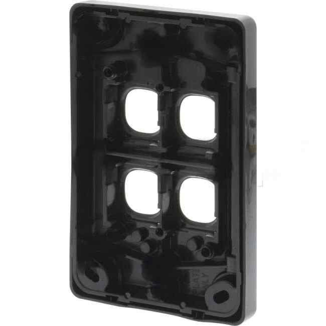 Clipsal 4 Gang C2000 Series Grid Plate Black - Default Title (C2034VHBK)