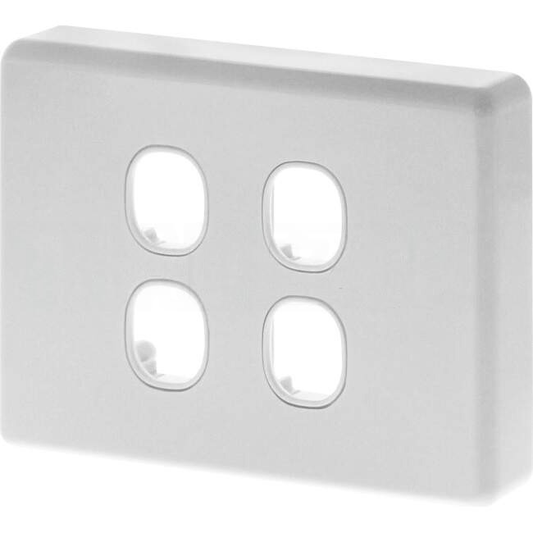 Clipsal 4 Gang CLASSIC C2000 Grid Plate & Surround Standard Cover White