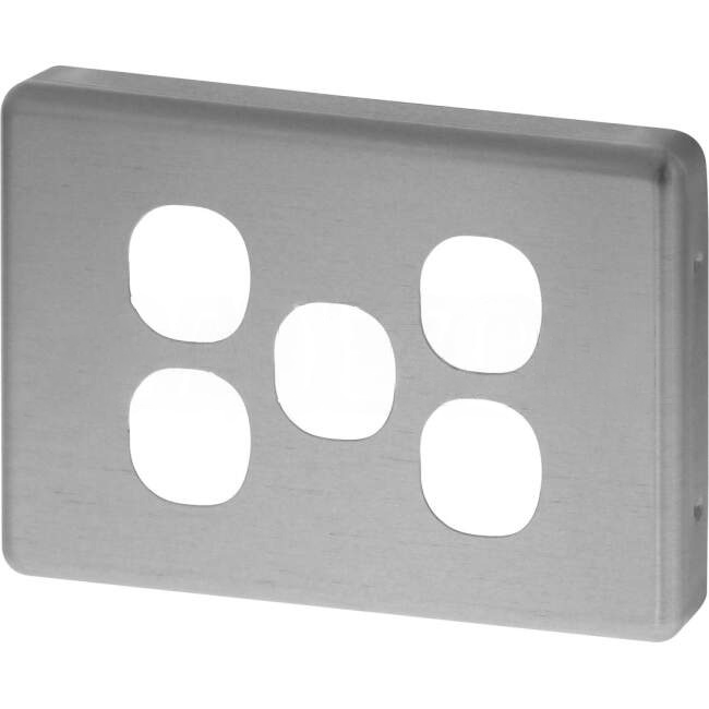 Clipsal 5 Gang CLASSIC C2000 Switch Cover Plate Brushed Aluminium