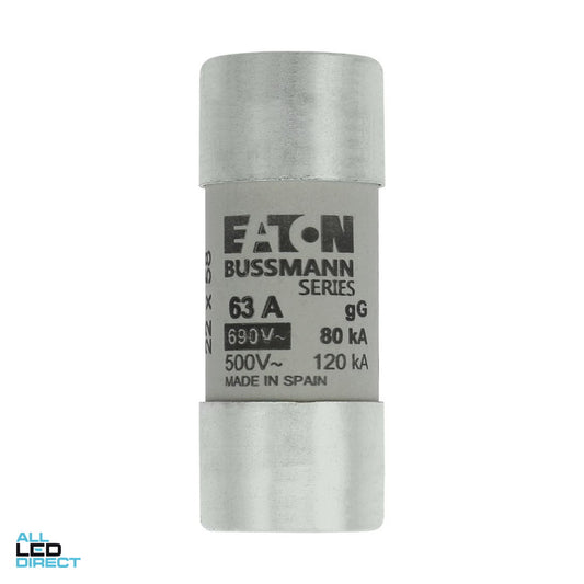 Eaton Bussmann 63 Amp Low Voltage Cylindrical Fuse 22mm x 58mm