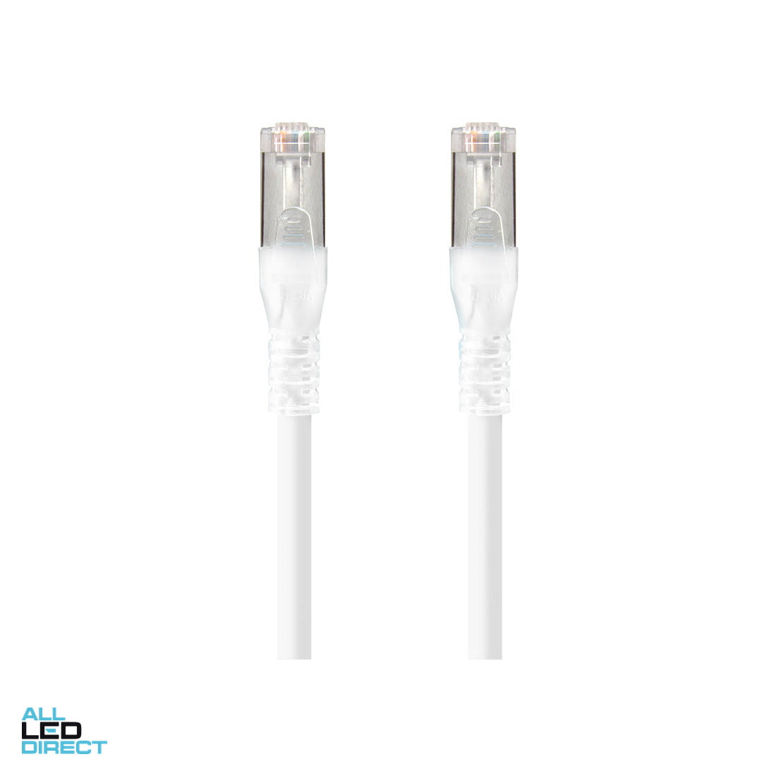 Serveredge 2 Metre White 10GbE Shielded CAT6A LSZH Network Cable Patch Lead ALL LED Direct