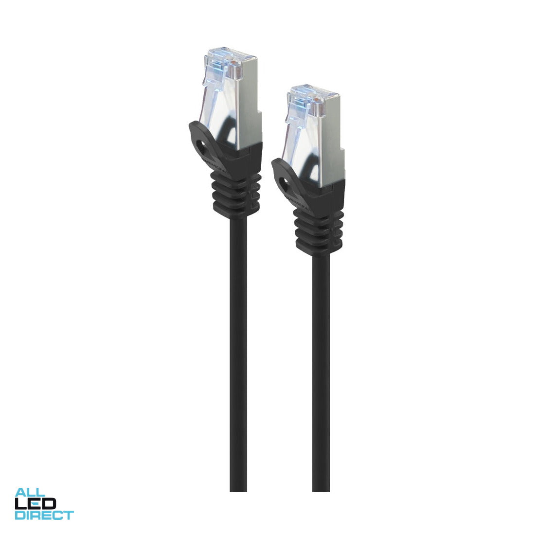 Serveredge 0.5 Metre RJ45 CAT6A S/FTP Thin Patch Lead Black ALL LED Direct