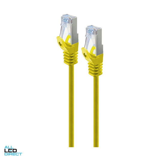 Serveredge 1 Metre RJ45 CAT6A S/FTP Thin Patch Lead Yellow ALL LED Direct