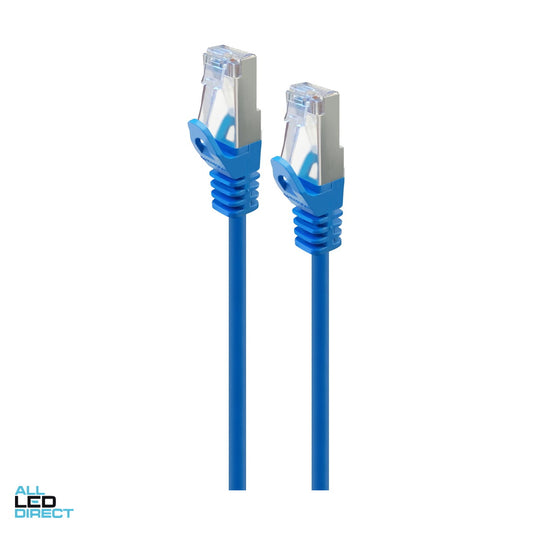 Serveredge 5 Metre RJ45 CAT6A S/FTP Thin Patch Lead Blue ALL LED Direct