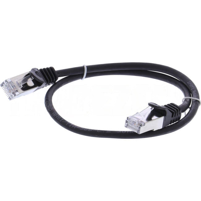 Serveredge 0.5 Metre RJ45 CAT6A S/FTP Thin Patch Lead Black