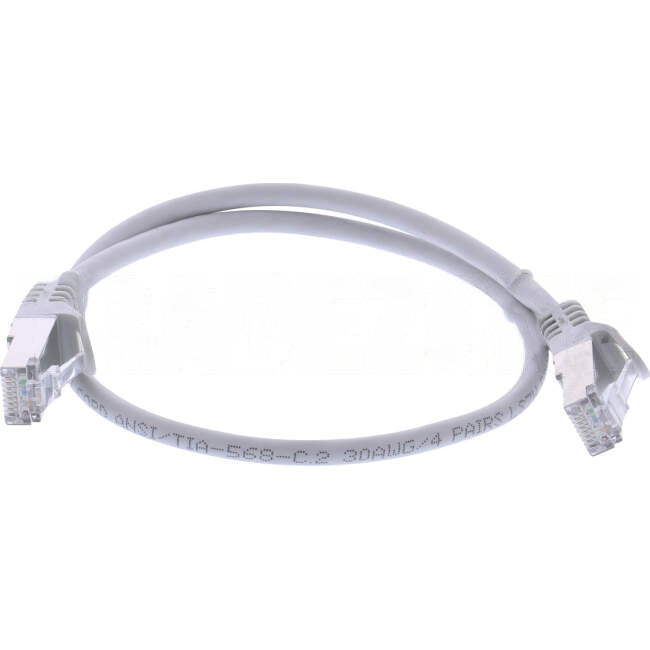 Serveredge 0.5 Metre RJ45 CAT6A S/FTP Thin Patch Lead Grey