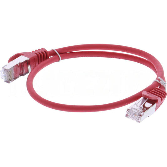 Serveredge 0.5 Metre RJ45 CAT6A S/FTP Thin Patch Lead Red