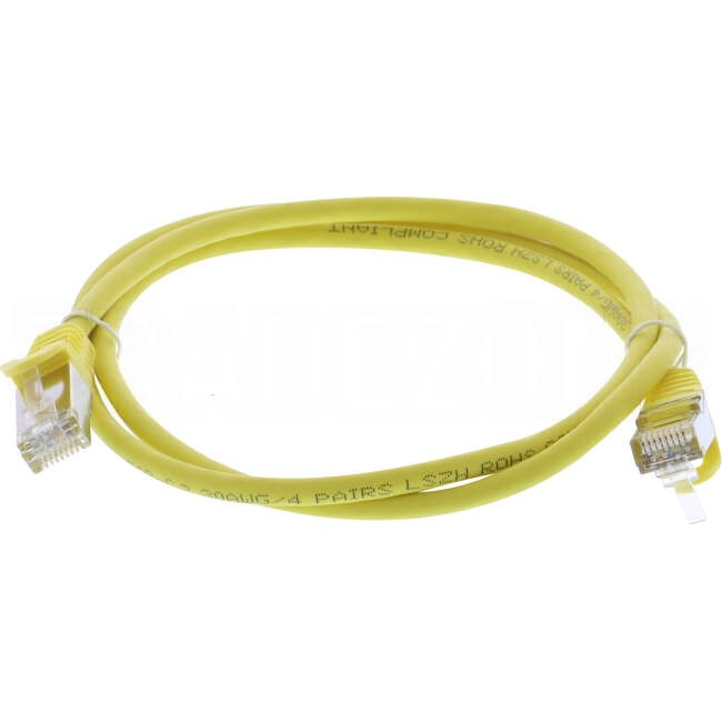 Serveredge 1 Metre RJ45 CAT6A S/FTP Thin Patch Lead Yellow