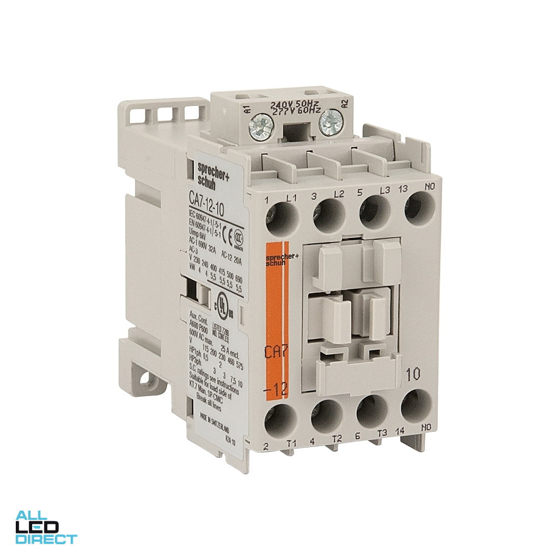 NHP 7 Amp to 32 Amp 3 Pole 5.5kW Contactor With 24 Volt AC Coil & 1 x N/C Auxiliary Contact ALL LED Direct