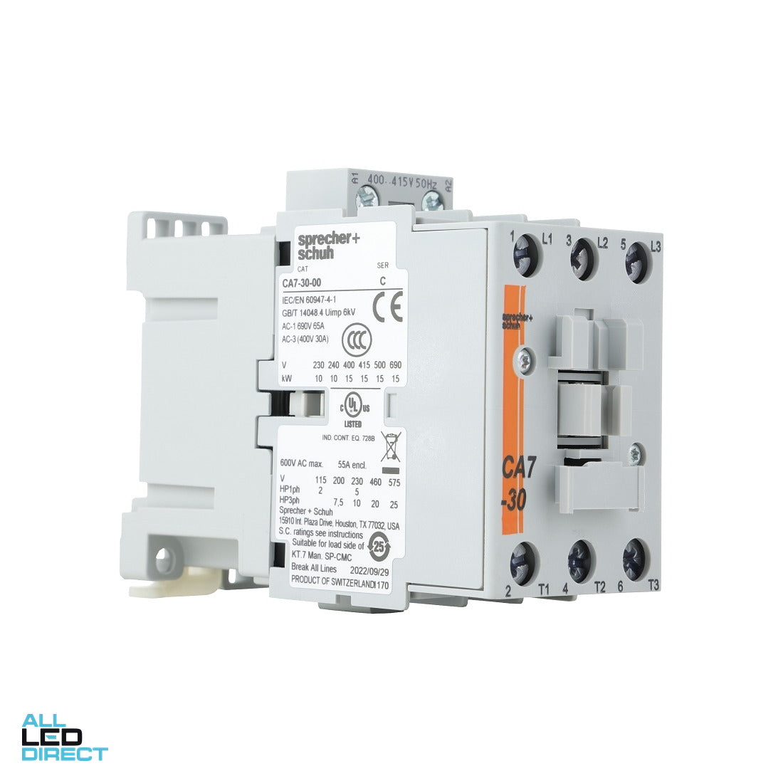 NHP 18 Amp to 65 Amp 3 Pole 15kW Contactor With 415 Volt AC Coil ALL LED Direct