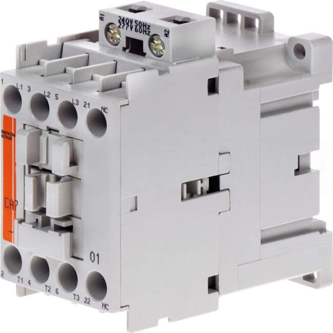 NHP 5 Amp to 32 Amp 3 Pole 4kW Contactor With 240 Volt AC Coil & 1 x N/C Auxiliary Contact