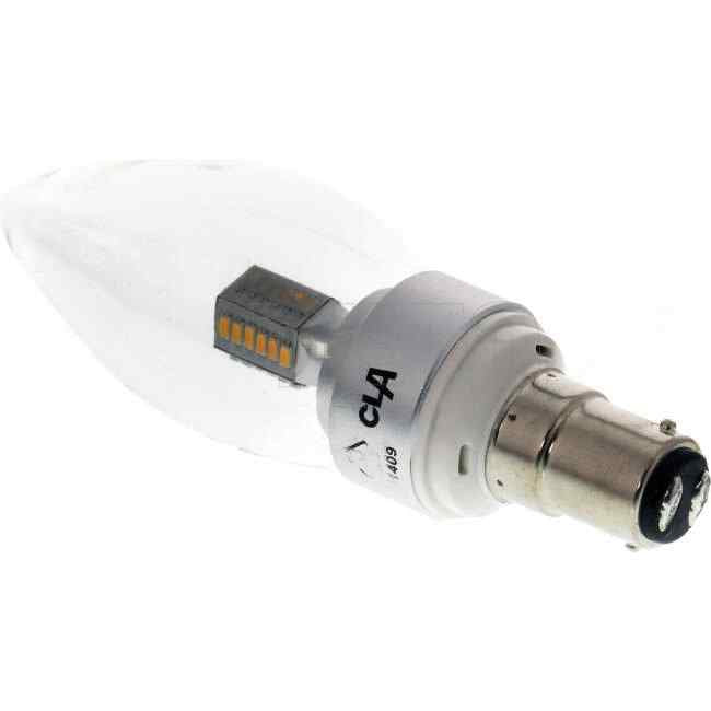 CLA 4 Watt Clear Candle LED Lamp With SBC/B15 Connection 3000k - Default Title (CAN4)