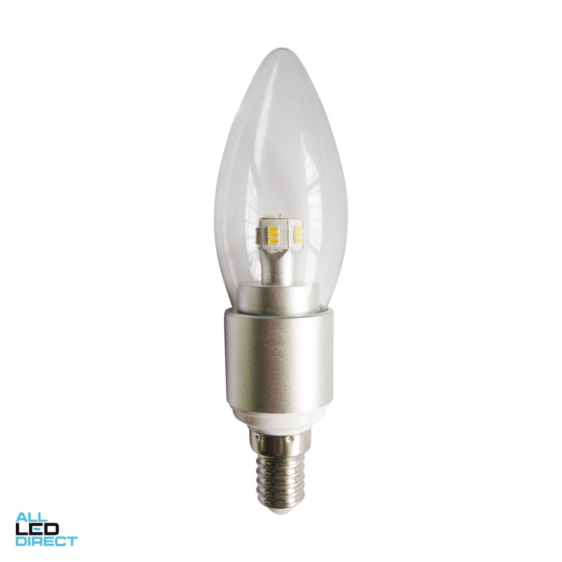 CLA 4 W Clear Candle LED Globe With SBC/B15 Connection 5000 K ALL LED Direct